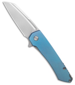 MachineWise Mojave Flipper Knife Ice Blue Fade Fine Step Ti (3.50" SW S90V)