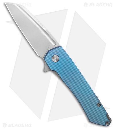 MachineWise Mojave Flipper Knife Ice Blue Fade Fine Step Ti (3.50" SW S90V)