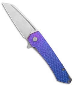 MachineWise Mojave Flipper Knife Navy Center Out Ti (3.50" SW S90V)