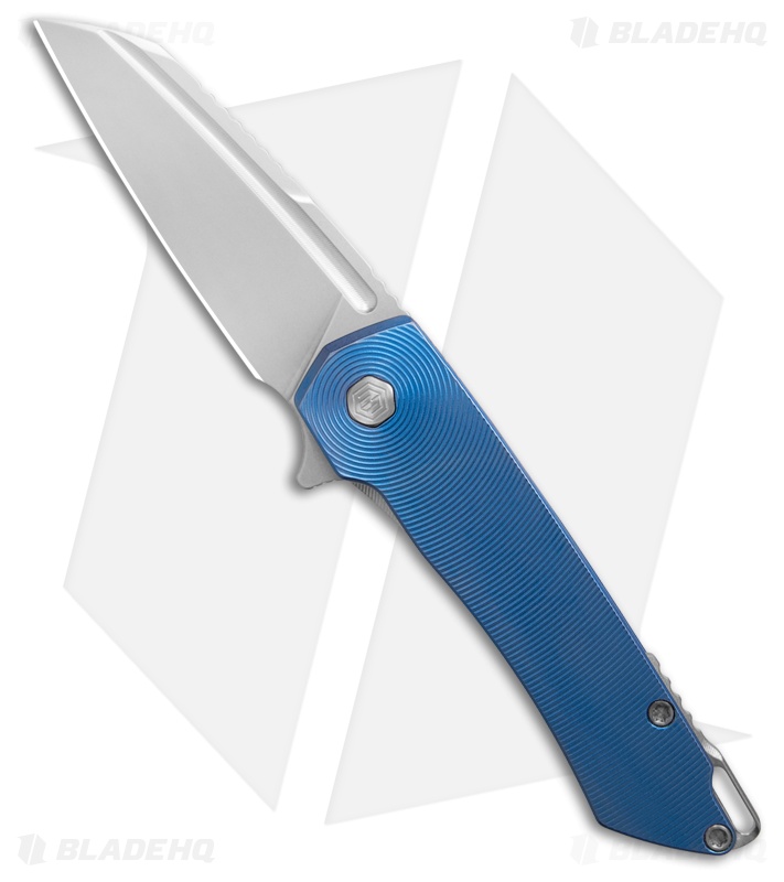 MachineWise Mojave Flipper Knife Navy Center Out Ti (3.50" SW S90V)