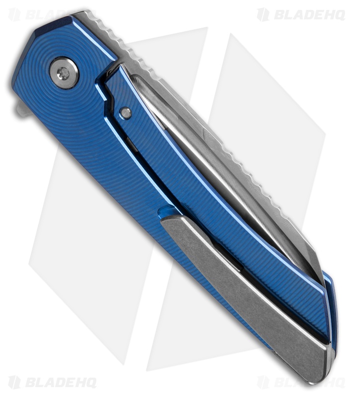 MachineWise Mojave Flipper Knife Navy Center Out Ti (3.50" SW S90V)