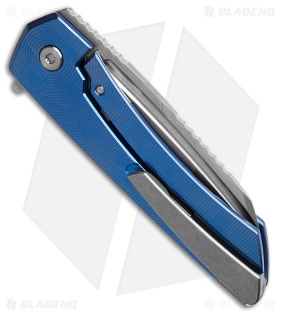 MachineWise Mojave Flipper Knife Navy Center Out Ti (3.50" SW S90V)