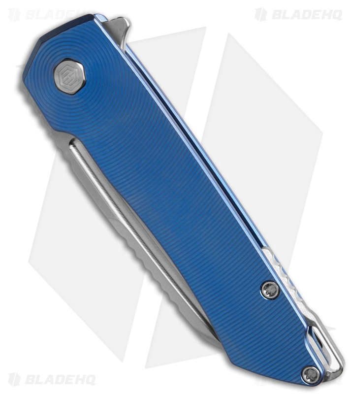 MachineWise Mojave Flipper Knife Navy Center Out Ti (3.50" SW S90V)