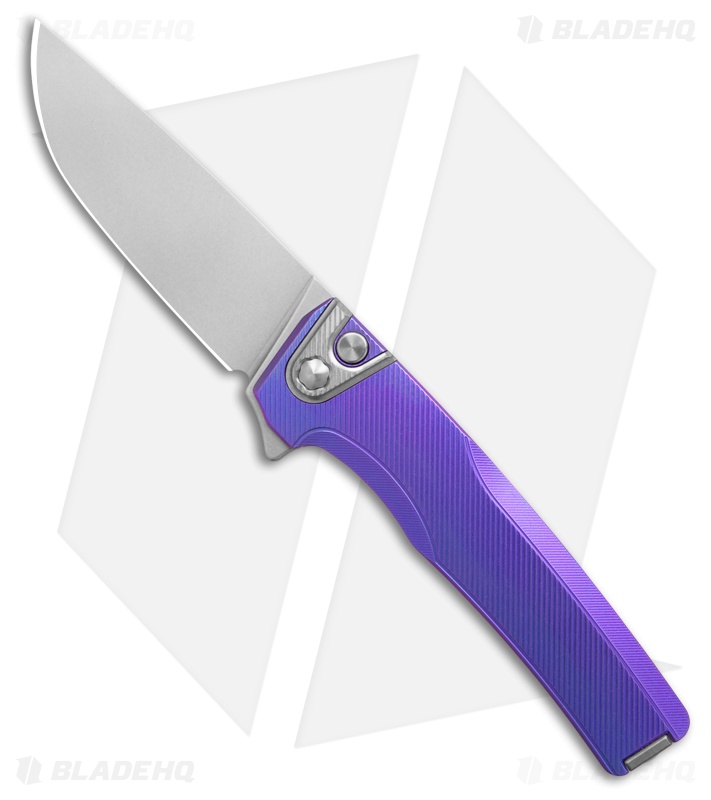 MachineWise Sonora Button Lock Knife Blurple Fine Step Ti (3.38" SW S90V)