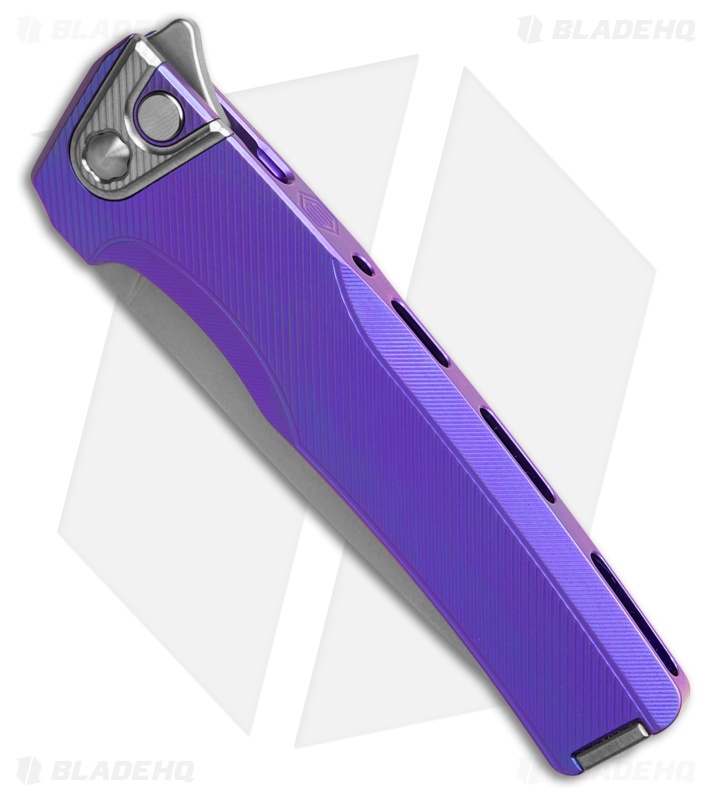 MachineWise Sonora Button Lock Knife Blurple Fine Step Ti (3.38" SW S90V)
