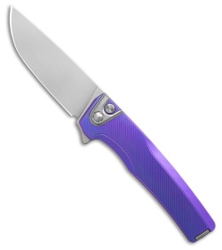 MachineWise Sonora Button Lock Knife Blurple Fine Step Ti (3.38" SW S90V)
