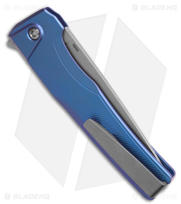 MachineWise Sonora Button Lock Knife Blurple Fine Step Titanium (3.4" SW S90V)