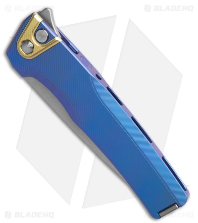 MachineWise Sonora Button Lock Knife Blurple Fine Step Titanium (3.4" SW S90V)