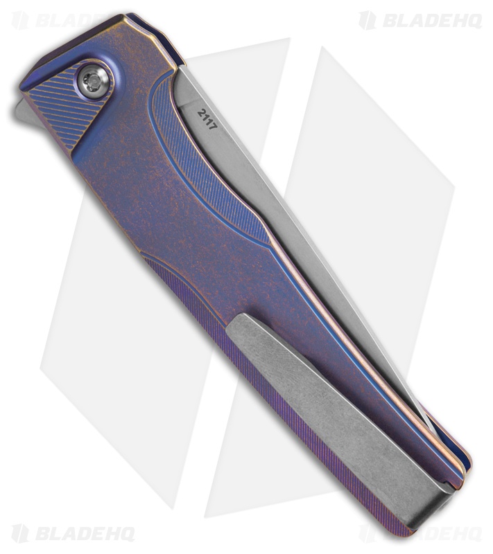 MachineWise Sonora Button Lock Knife Blurple Smooth Ti (3.38" SW S90V)