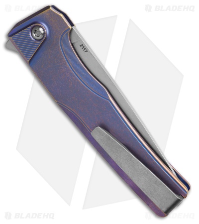 MachineWise Sonora Button Lock Knife Blurple Smooth Ti (3.38" SW S90V)