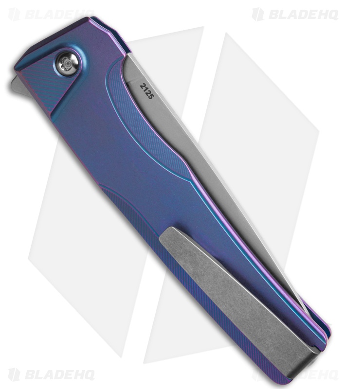 MachineWise Sonora Button Lock Knife Blurple Smooth Ti (3.38" SW S90V)