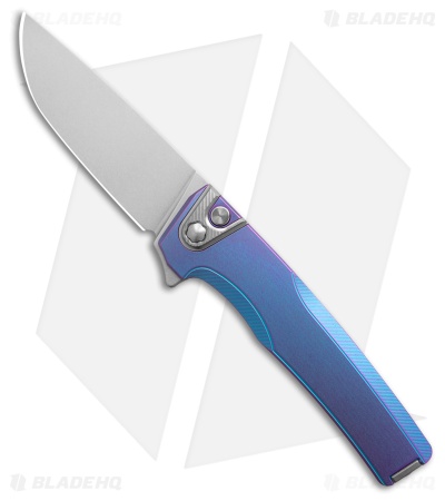 MachineWise Sonora Button Lock Knife Blurple Smooth Ti (3.38" SW S90V)