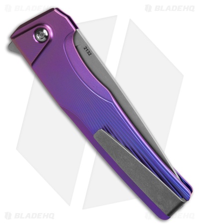 MachineWise Sonora Button Lock Knife Blurple Sunray Ti (3.38" SW S90V)