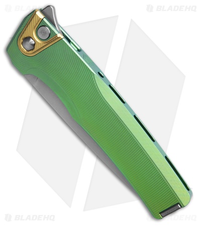 MachineWise Sonora Button Lock Knife Green Epicenter Ti (3.38" SW S90V)