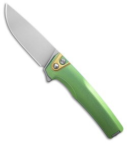 MachineWise Sonora Button Lock Knife Green Epicenter Ti (3.38" SW S90V)