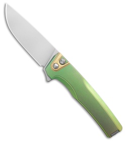 MachineWise Sonora Button Lock Knife Green Smooth Ti (3.38" SW S90V)