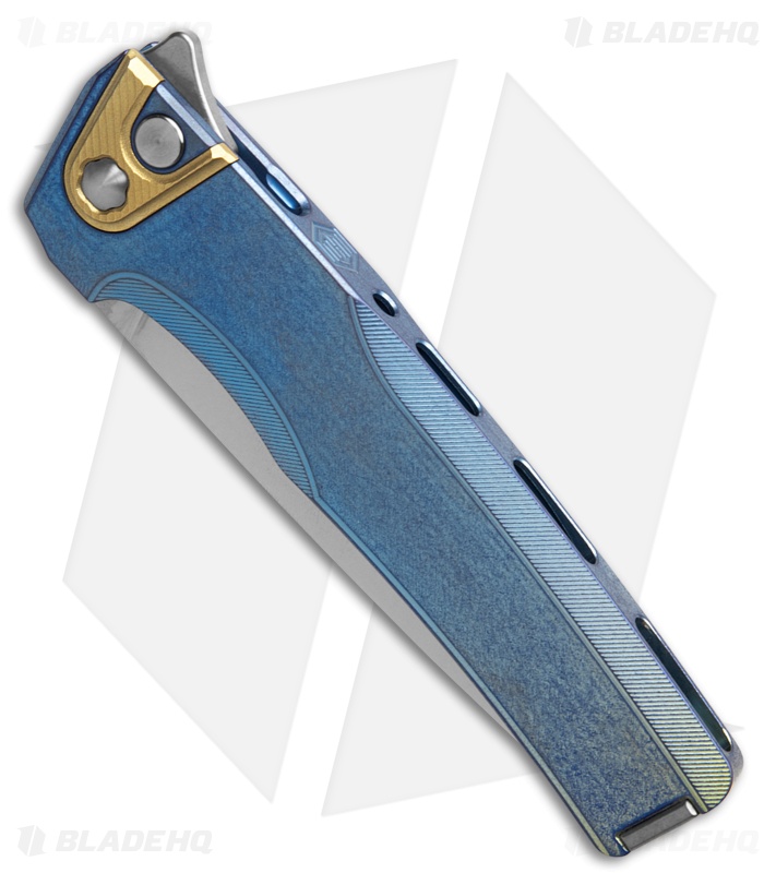 MachineWise Sonora Button Lock Knife Ice Blue Fade Smooth Ti (3.4" SW S90V)