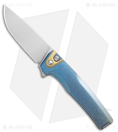 MachineWise Sonora Button Lock Knife Ice Blue Fade Smooth Ti (3.4" SW S90V)
