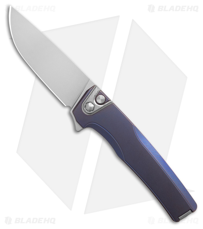 MachineWise Sonora Button Lock Knife Navy Smooth Ti (3.38" SW S90V)