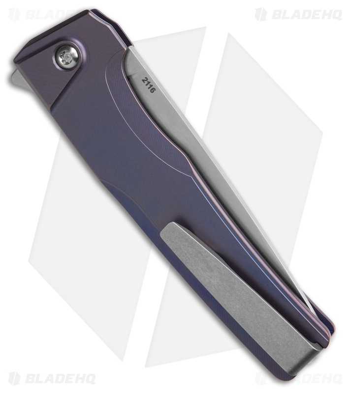 MachineWise Sonora Button Lock Knife Navy Smooth Ti (3.38" SW S90V)