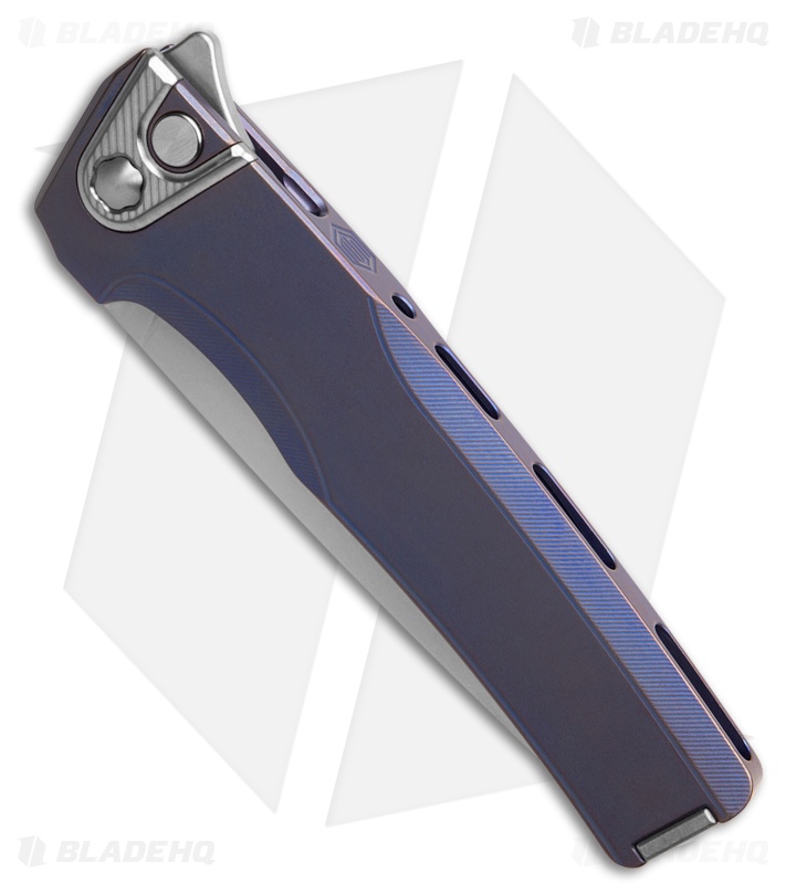 MachineWise Sonora Button Lock Knife Navy Smooth Ti (3.38" SW S90V)