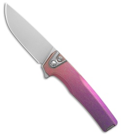 MachineWise Sonora Button Lock Knife Purple Fade Smooth Ti (3.38" SW S90V)