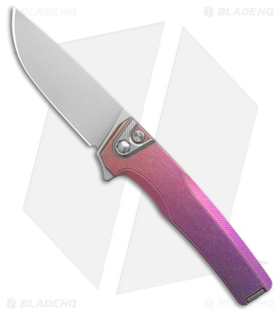 MachineWise Sonora Button Lock Knife Purple Fade Smooth Ti (3.38" SW S90V)