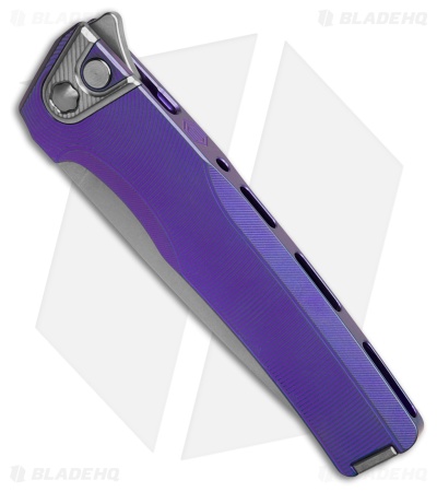 MachineWise Sonora Button Lock Knife Purple Fine Step Ti (3.38" SW S90V)