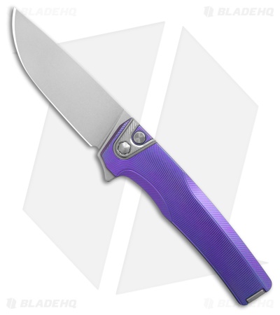 MachineWise Sonora Button Lock Knife Purple Fine Step Ti (3.38" SW S90V)
