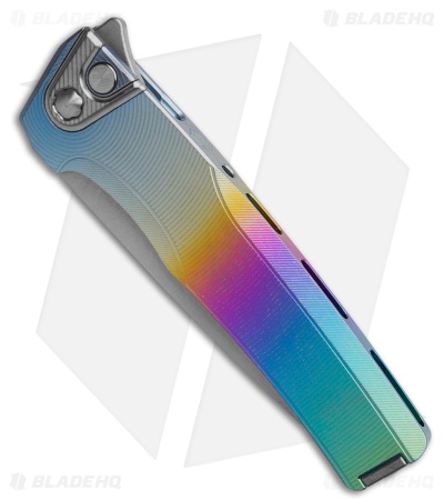 MachineWise Sonora Button Lock Knife Rainbow Epicenter Ti (3.38" SW S90V)