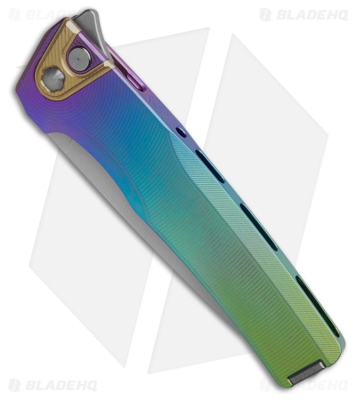 MachineWise Sonora Button Lock Knife Rainbow Epicenter Ti (3.38" SW S90V)