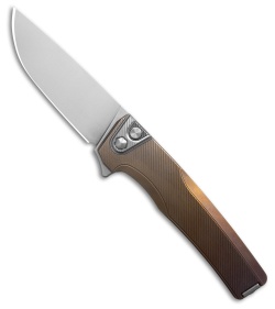 MachineWise Sonora Button Lock Knife Raw Fade Fine Step Titanium (3.4" SW S90V)