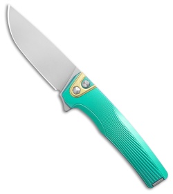 MachineWise Sonora Button Lock Knife Sea Green Sunray Ti (3.38" SW S90V)