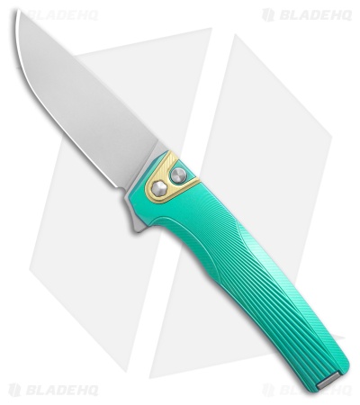 MachineWise Sonora Button Lock Knife Sea Green Sunray Ti (3.38" SW S90V)