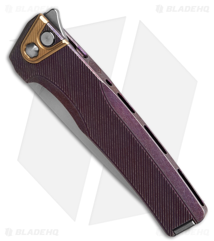 MachineWise Sonora Integral Knife Distressed Purple Fine Step Titanium(3.38" SW)
