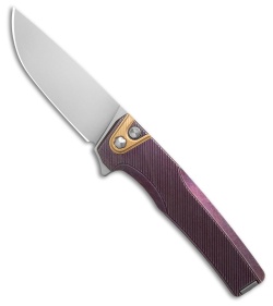 MachineWise Sonora Integral Knife Distressed Purple Fine Step Titanium(3.38" SW)