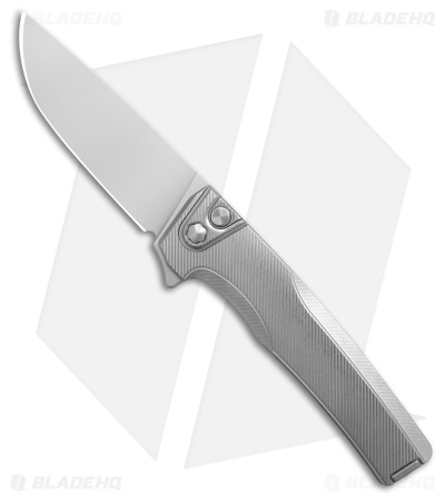 MachineWise Sonora Integral Knife Fine Step Texture Raw Titanium (3.38" SW)