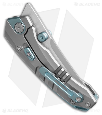 Maxace Blacklight-02 Frame Lock Knife Ti Blue (4.2" Satin) OM03-1-A