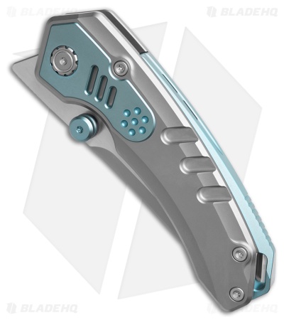 Maxace Blacklight-02 Frame Lock Knife Ti Blue (4.2" Satin) OM03-1-A