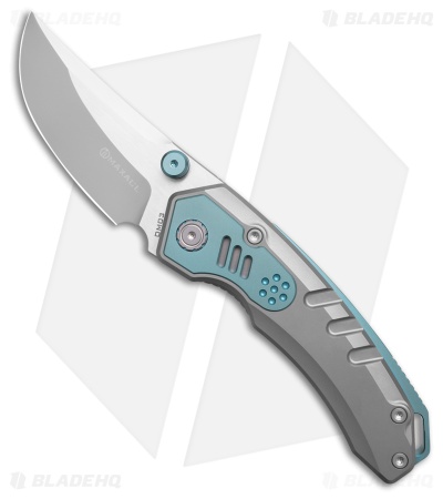 Maxace Blacklight-02 Frame Lock Knife Ti Blue (4.2" Satin) OM03-1-A
