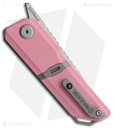 Maxace Capsule Liner Lock Knife Pink Cerakote Titanium (2.67" Satin/BB MagnaCut)