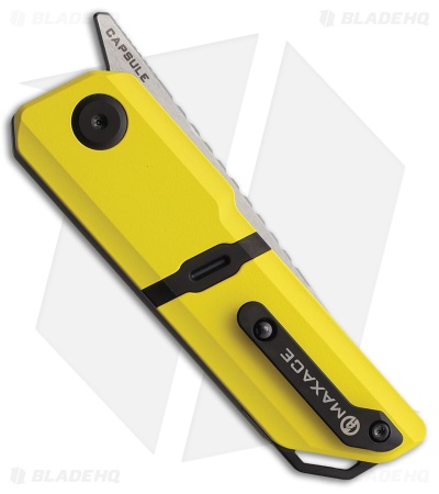 Maxace Capsule Liner Lock Knife Yellow/Black Ti (2.67" Satin/BB MagnaCut)