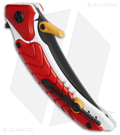 Maxace Dragon Knight Frame Lock Knife Red/White Cerakote Ti (4" Black M398)