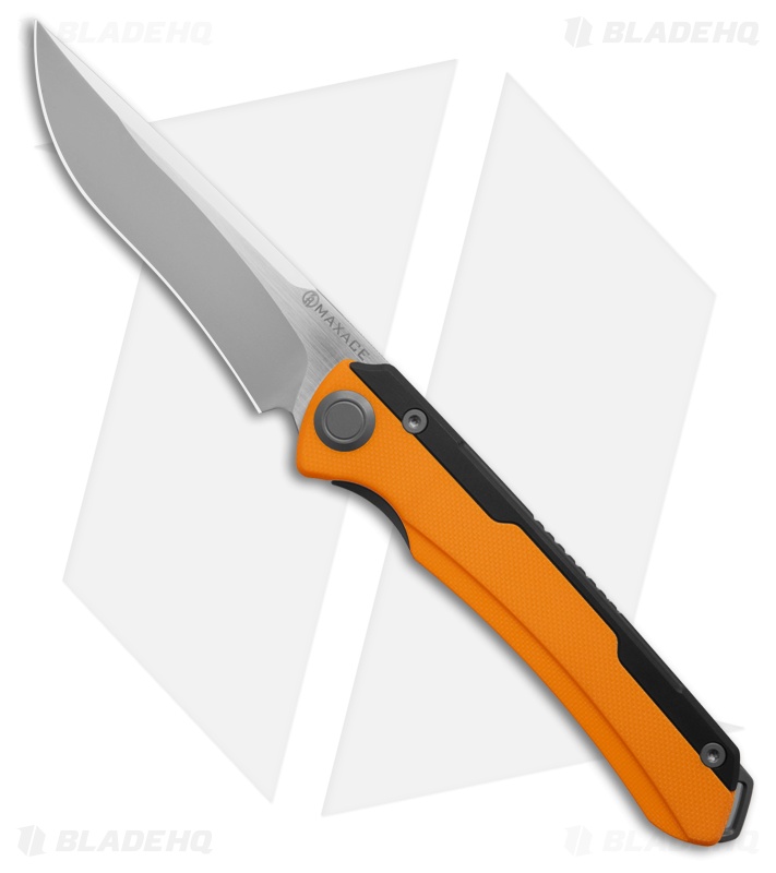 Maxace Kestrel Frame Lock Knife Black Aluminum/Yellow G-10 (3.75" Satin)