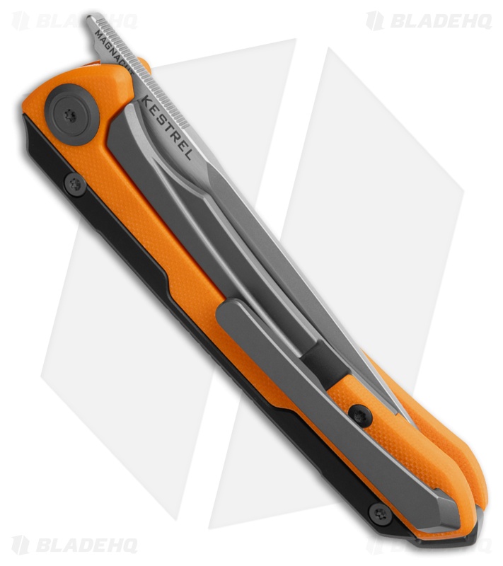 Maxace Kestrel Frame Lock Knife Black Aluminum/Yellow G-10 (3.75" Satin)