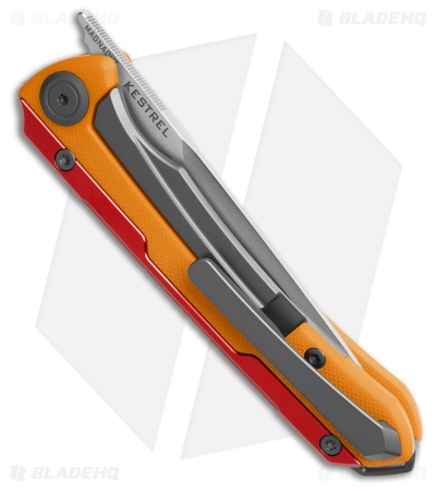 Maxace Kestrel Frame Lock Knife Red Aluminum Yellow G-10 (3.75" Satin)