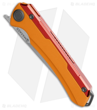 Maxace Kestrel Frame Lock Knife Red Aluminum Yellow G-10 (3.75" Satin)