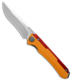 Maxace Kestrel Frame Lock Knife Red Aluminum Yellow G-10 (3.75" Satin)