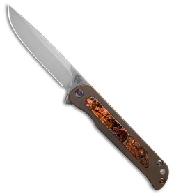 Medford T-Bone Frame Lock Knife Bronze Titanium/Safari Inlay (4" SW)