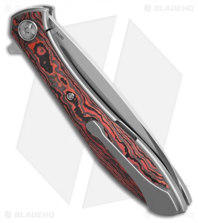 Moen Designs Mongoose Frame Lock Knife Titanium/Lava Flow Fat CF (3.63" Satin)